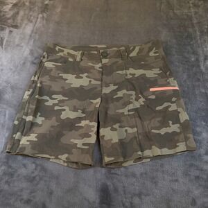 Eddie Bauer Camo Shorts Women's Size 10 34x7" Green Outdoor Activewear Nylon